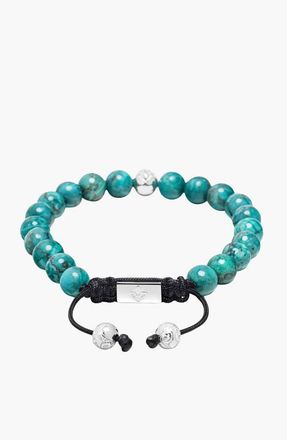 Nialaya Turquoise and Sterling Silver Beaded Bracelet at Nordstrom, Size X-Large