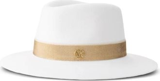 Maison Michel Cappello con logo - Bianco