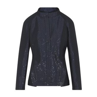 Giorgio Armani Jassen, Dames, Blauw, S, Polyester, Blauwe Blazer Stijlvol Ontwerp Dameskleding