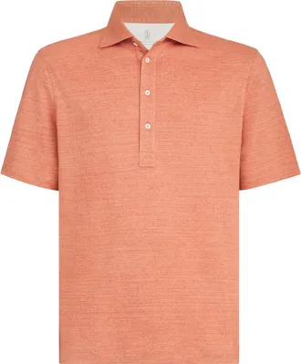 Brunello Cucinelli Jersey polo shirt in Apricot at Nordstrom, Size Xxx-Large Eu