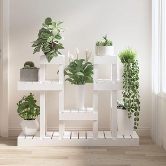 vidaXL Vidaxl - Soporte Para Plantas Madera Maciza Pino Blanco 104,5x25x77,5 Cm