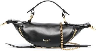Lancel mini Origami crossbody bag - women - Leather/Cotton - One Size - Black