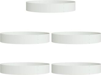 vidaXL Garden Planters 5 pcs White 120 x 120 x 20 cm Steel Vidaxl