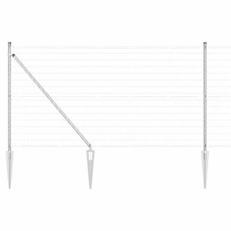 Berkfield Home Euro Fence with 7 Spike Posts 1.4x10 m Galvanised Steel in Silver