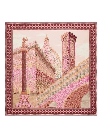 Ferragamo floral-print silk scarf - women - Silk - One Size - Pink