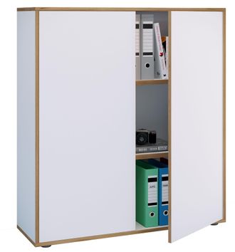 VCM Vcm - Gabinete De Oficina De Madera Carpeta Gabinete De Archivo Muebles De Oficina Gabinete Salia 3x Ancho 100 Cm Puertas De Torneado (blanco)