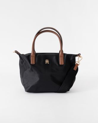 Tommy Hilfiger Womens Logo Detail Mini Tote Bag in Black Nylon - One Size