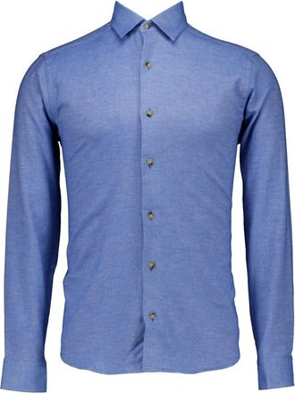 Eton Lange Mouw Overhemden - Heren - Casual Overhemden - Blauw - L - Overhemden