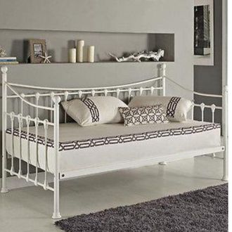 Kosy Koala Daybed Without Trundle White 3ft Single Bed with 1 Mattress Metal Bedroom Living Room