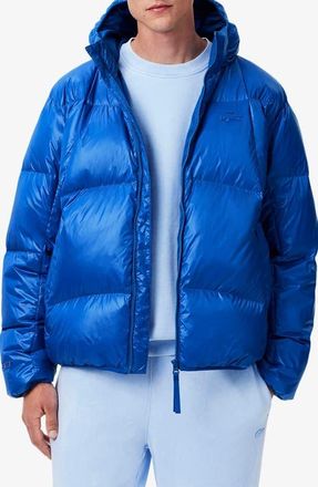Lacoste Water Repellent Down Short Puffer Jacket in Hjm Lazuli at Nordstrom, Size 38 Us