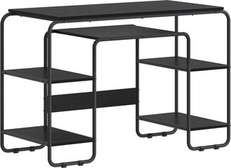 vidaXL Escritorio Con Almacenamiento Roble Negro 113.5 X 52 X 75.5 Cm Vidaxl