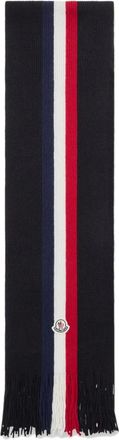 Moncler Sciarpa in Lana Tricolore - - Accessories - Uomo - Nero - ONE SIZE