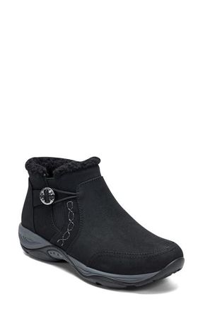 Easy Spirit Erique Water Repellent Faux Shearling Lined Bootie in Black at Nordstrom, Size 10.5