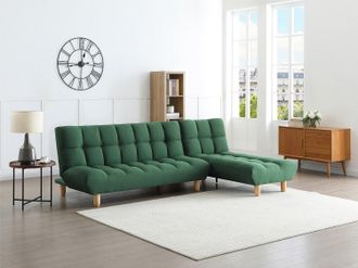 Vente-Unique Sof&aacute; cama modular de tela verde ESTEBAN