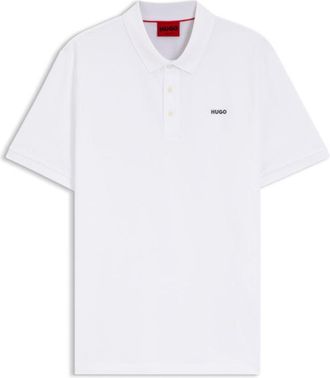 HUGO BOSS Cotton-piqu&eacute; polo shirt with logo print