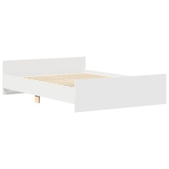 Berkfield Home Durable Bed Frame with Headboard & Footboard White 120x190 cm S | Size: Small Double