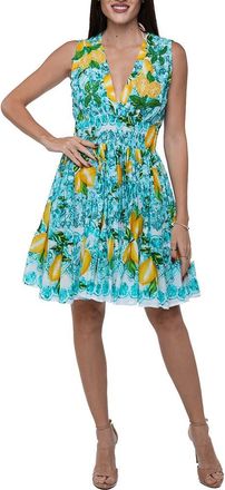 Ranee&rsquo;s Positano Sleeveless Lemon Minidress in Blue/Green at Nordstrom Rack, Size Small/medium
