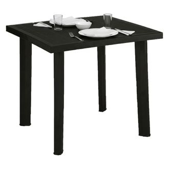 Dmora Mesa De Exterior Tessner, Para 4 Personas, M&aacute;x. 80 Cm, Fabricada En Italia, Acabado Suave, 80x75x72h Cm Negro Antracita
