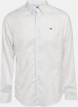 Emporio Armani White Cotton Blend Button Down Shirt