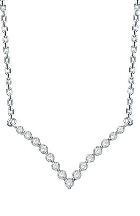 Genevive Silver Chevron Necklace