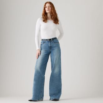 Levi's 728 High Rise Wide Leg Jeans - Womens - 23X30 - Medium Wash / Sweet Success