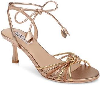 Badgley Mischka Yelena Ankle Wrap Sandal in Gold Multi at Nordstrom, Size 5.5