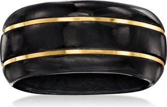 Ross-Simons Black Jade Ring With 14kt Yellow Gold