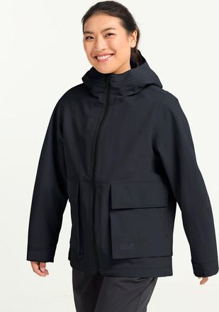 Jack Wolfskin Funktionsjacke JACK WOLFSKIN NABUR 2L JKT W, Damen, Gr. L (42/44), schwarz navy, Obermaterial: 100% Polyamid. Futter: 100% Polyester, normal, Jacken F