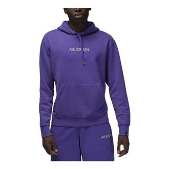 Nike Jordan Air Jordan Solid Color Alphabet Embroidered Hoodie Mens Purple DV6463-514