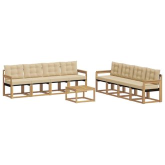 vidaXL Conjunto De Sof&aacute;s De Exterior Con Coj&iacute;n 9 Pcs Y Beige Vidaxl