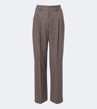 Blaz&eacute; Milano Blaz&eacute; Milano Fox checked wool and cashmere straight pants