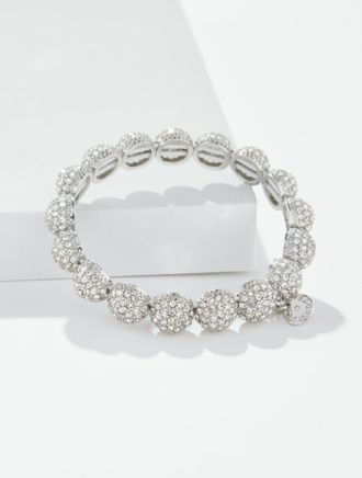 Talbots Pav&eacute; Ball Stretch Bracelet - Clear Crystal/Silver - 001 Talbots