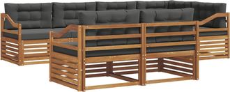 vidaXL Conjunto De Sof&aacute;s De Exterior 7 Uds. Natural Y Antracita Vidaxl