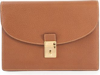 Gucci Brown Leather Clutch Bag (Pre-Owned)