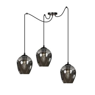 Wonderlamp L&aacute;mpara colgante con pantallas de cristal grafito regulable en altura