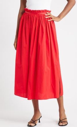 Topshop Crinkle Cotton Maxi Skirt in Red at Nordstrom Rack, Size 4 Us (Fits Like 0-2)