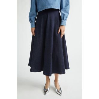 Altuzarra Varda Stretch Denim A-Line Skirt in Berry at Nordstrom, Size 10 Us
