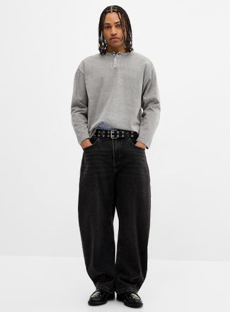 Djab Mens Black wash loose jean Malasaa fit - Barrel