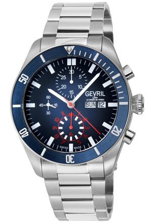 Gevril Group Mens Yorkville Chronograph 48621B Swiss Automatic ETA 7750 Watch - Silver Stainless Steel - One Size