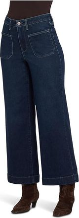 NYDJ Teresa Wide Leg Ankle Front Patch Pocket Jeans in Blacken Blue Womens Jeans Blacken Blue : 14 27, Cotton/Denim/Elastane