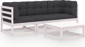 vidaXL Muebles De Jard&iacute;n 4 Piezas Con Cojines De Madera De Pino Maciza Vidaxl