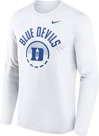 Nike Duke Courtside Nike Mens Dri-FIT College Long-Sleeve T-Shirt in White | 02TJ10ADU-FFP