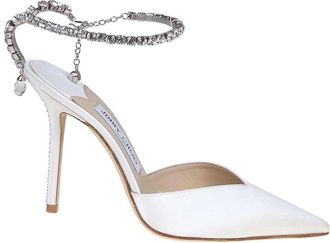 Jimmy Choo London Immy Choo Saeda Bbd 100 In White Satin