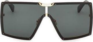Max Mara 69mm Shield Sunglasses in Gold/Strpd Emerald /Emerald at Nordstrom Rack