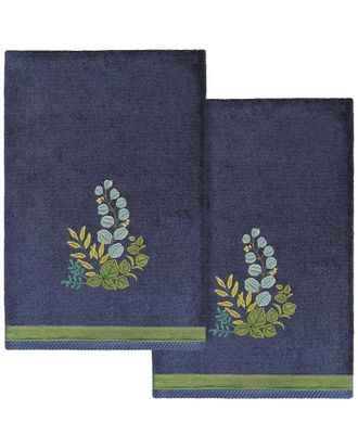 Linum Home Textiles 100% Turkish Cotton Botanica 2Pc Embellished Bath Towel Set