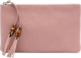 Gucci Pre-owned Clutches, female, Pink, Size: ONE SIZE Pre-owned Leather Zip Pouch