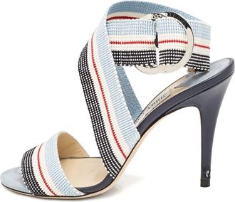 Jimmy Choo London Sandali a righe con fibbia - Blu