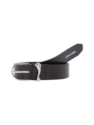 Calvin Klein Lederg&uuml;rtel CALVIN KLEIN CK MUST ORGANIC LOOP BELT 25MM, Damen, Gr. 75, schwarz, Rindsleder, unifarben, G&uuml;rtel Lederg&uuml;rtel, im schlichten Design