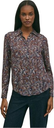 Brooks Brothers Paisley Blouse met Verlaagde Schouder - Dames - Overhemden - Veelkleurig - M - Polyester - Overhemden