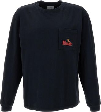Rhude Black American Spirit Pocket Long Sleeve T-Shirt